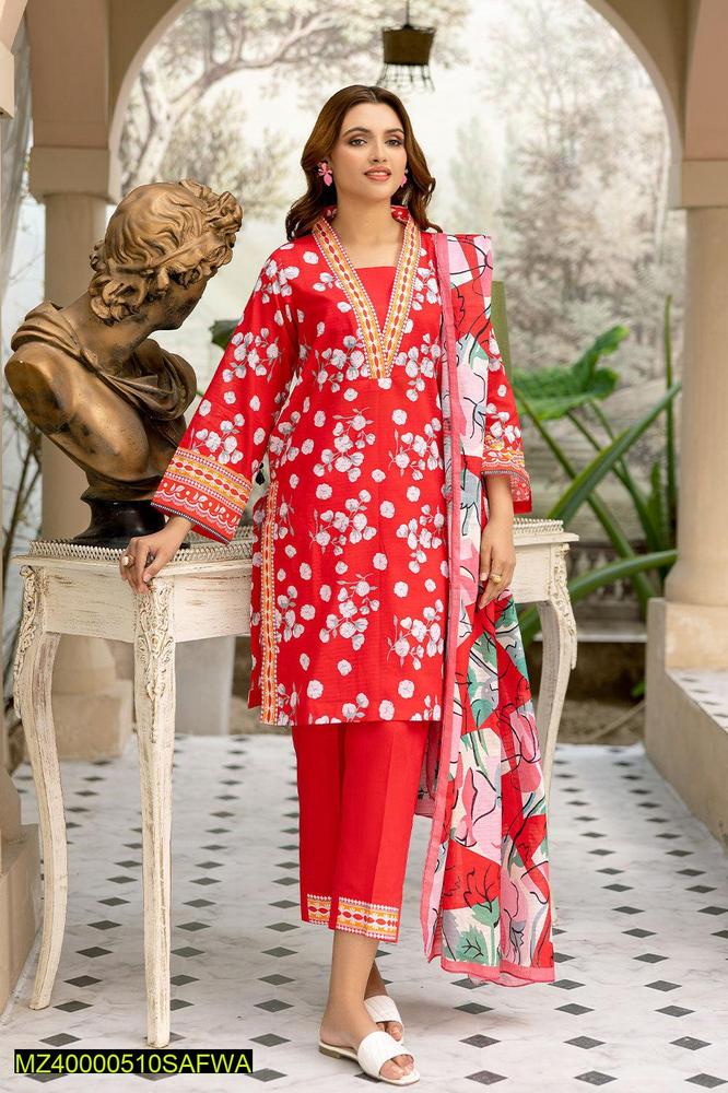 Alnoor - SPH-02-Safwa Praha 3-Piece Fine Digital Printed Unstitched Lawn Suit - Image 3
